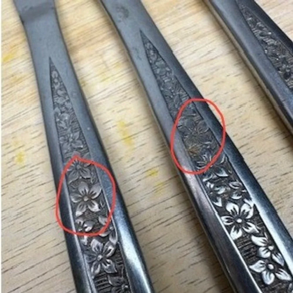 Vintage Customcraft CUS5 Stainless Steel‎ Floral Pattern Flatware Utensils 25 Pc